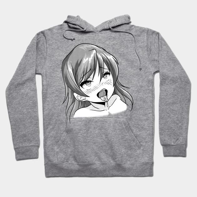 Ahegao Pleasure Face Ecchi Hentai Otaku Girl Waifu Hoodie by Juandamurai